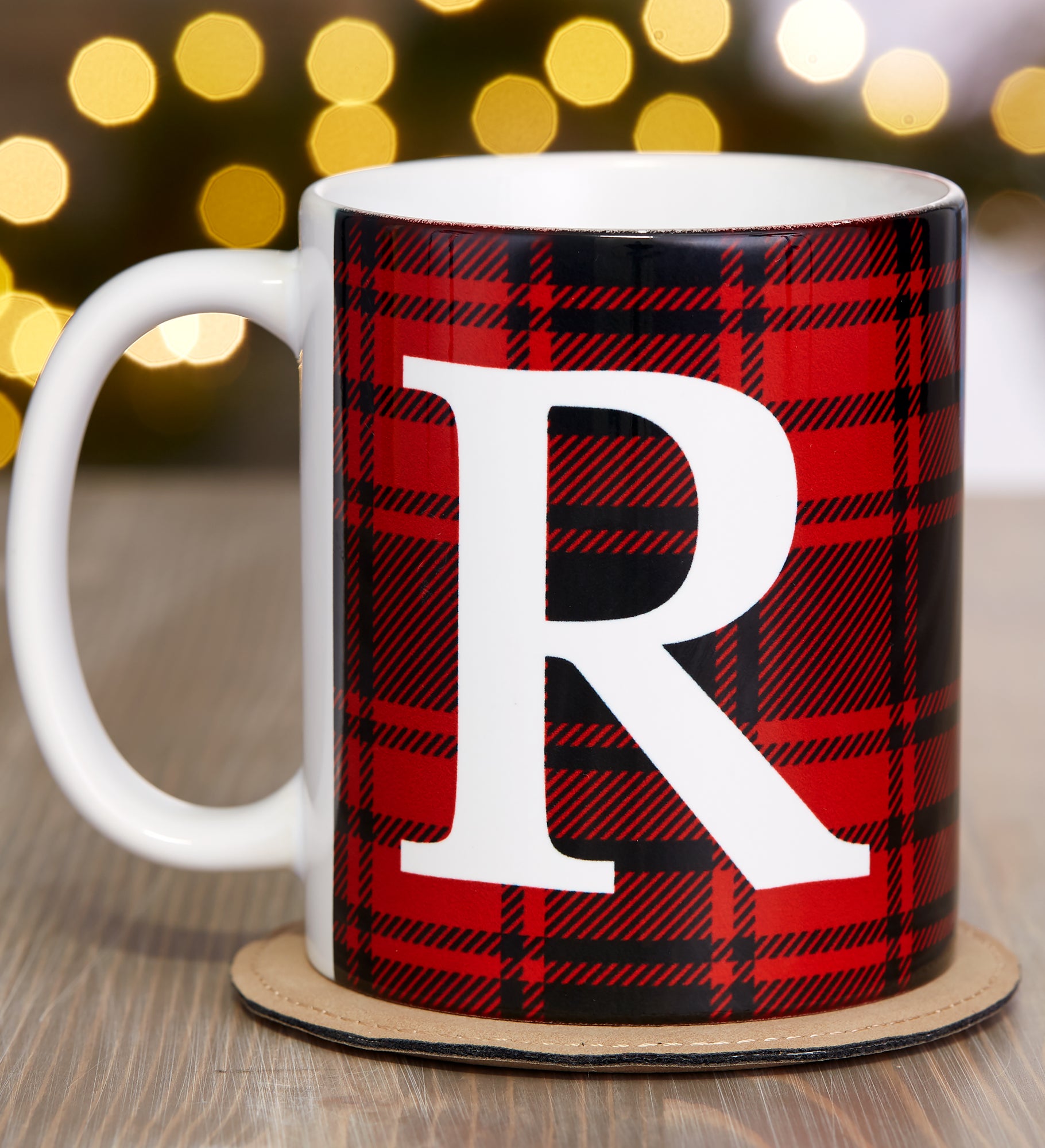 Christmas Plaid Personalized Coffee Mugs